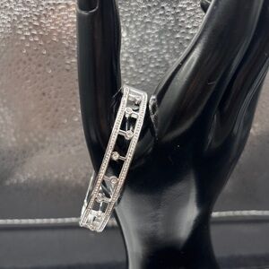 Elegant Silver Bracelet with Black Accents